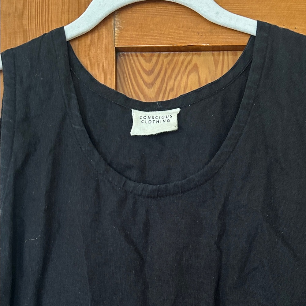Conscious Clothing Black Patio Dress - 100% Linen